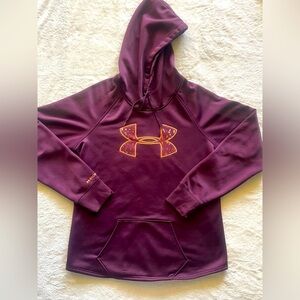 Under Armour Maroon Hoodie with Orange Logo medium women’s